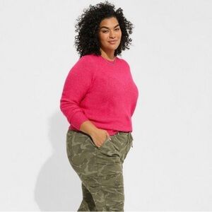 Torrid Vegan Cashmere Pullover Sweater Hot Pink 3X